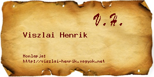 Viszlai Henrik névjegykártya